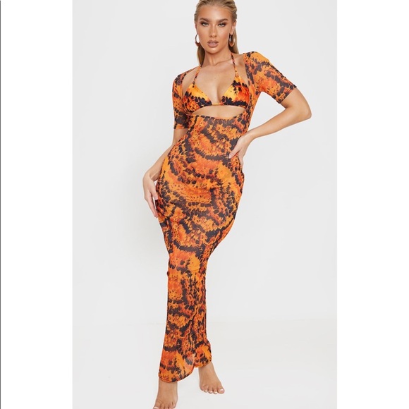 Scoop Mesh Maxi Dress 